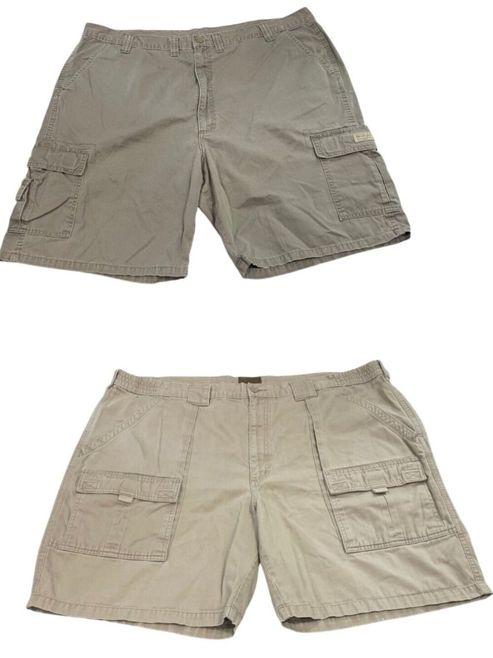 Lot Of 2 Wrangler and St Johns Bay Cargo Shorts 46 Olive Khaki Casual Gorpcore